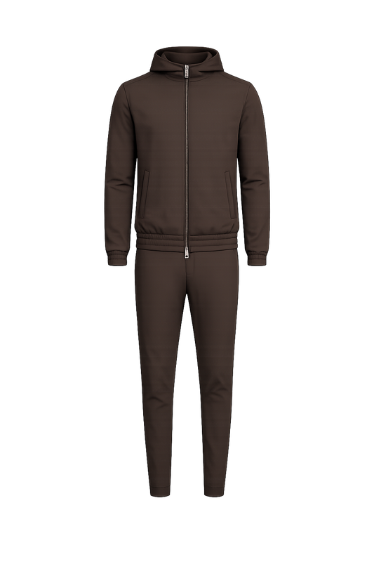 CIRINE HOODED TECH SUIT BROWN