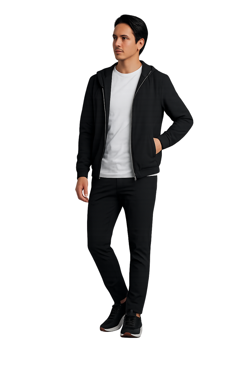 CIRINE HOODED TECH SUIT BLACK
