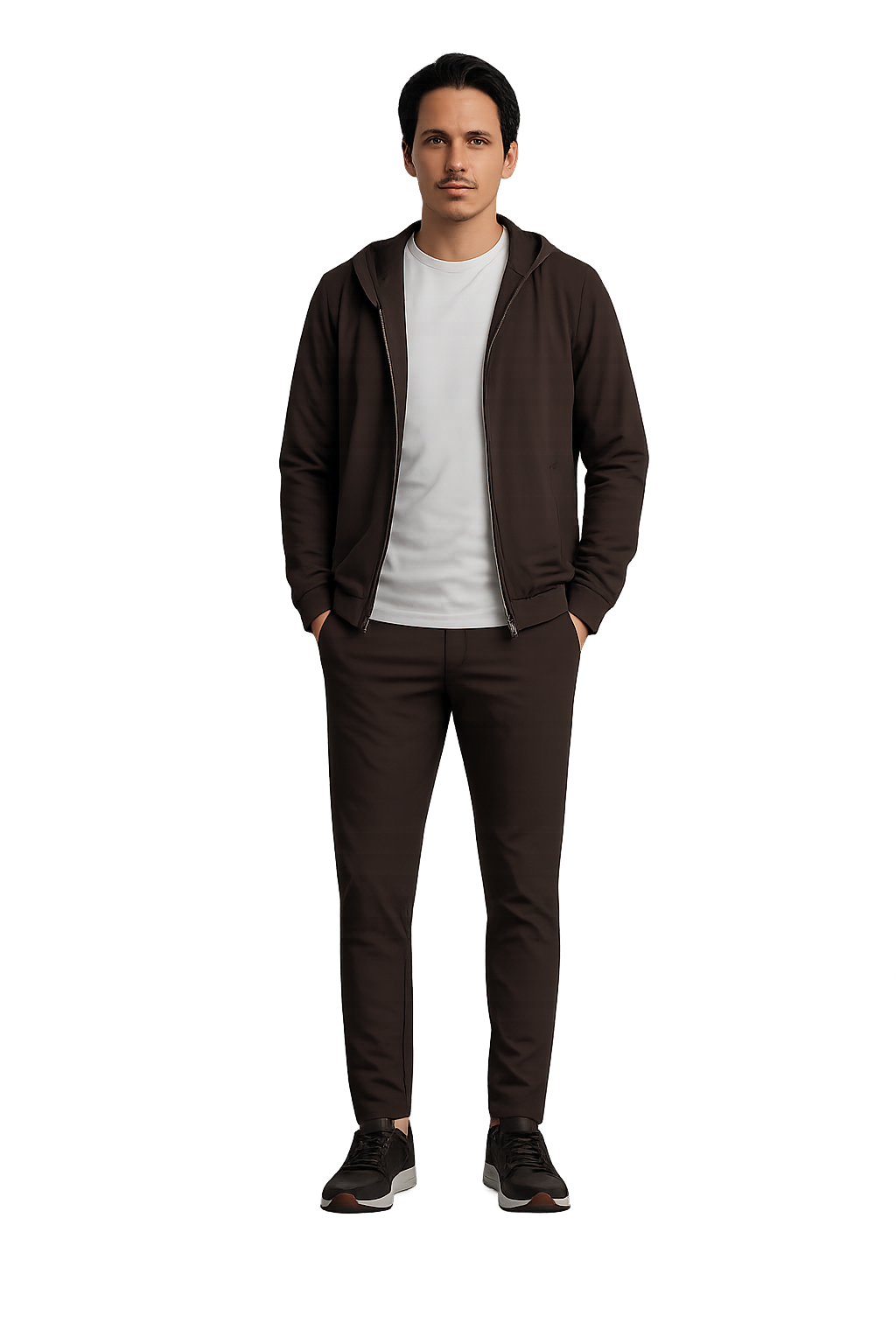 CIRINE HOODED TECH SUIT BROWN