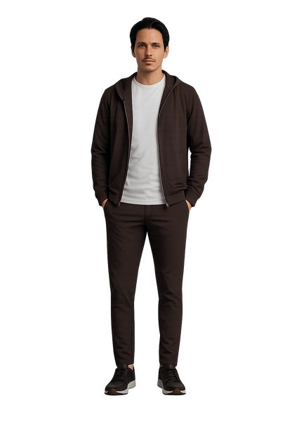 CIRINE HOODED TECH SUIT BROWN